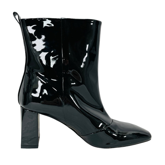 Good American NEW Square Toe Patent‎ Leather Block Heel Boots 8 - Picture 2 of 10